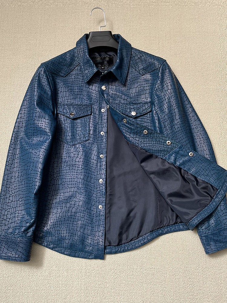 남성용 봄 크로커다일 패턴 리얼 양가죽 정품 가죽 자켓 - Leather Work Jacket Mens 리뷰 및 가격