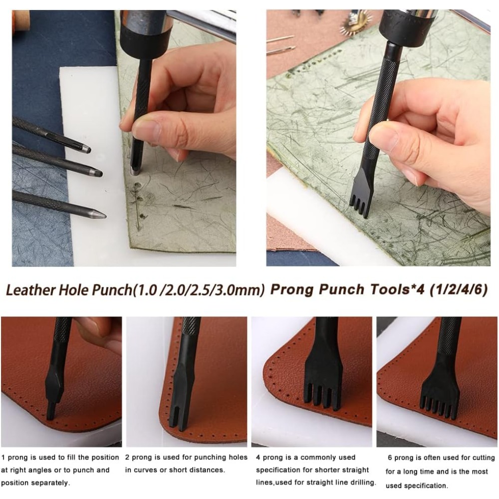 가죽 작업 도구 실용적인 가죽 공예 키트 (왁스 처리된 - Leatherwork Or Leathercraft 리뷰 및 가격