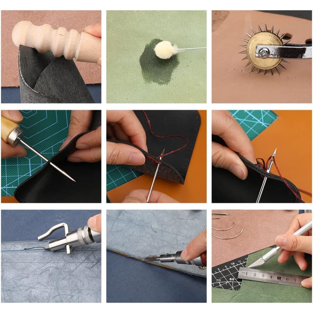 가죽 작업 도구 실용적인 가죽 공예 키트 (왁스 처리된 - Leatherwork Or Leathercraft 리뷰 및 가격
