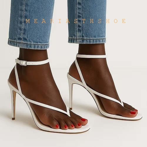 베이지 블랙 크로스 스트랩 플립플랍 글래디에이터 샌들  - Leather Work Heels 리뷰 및 가격