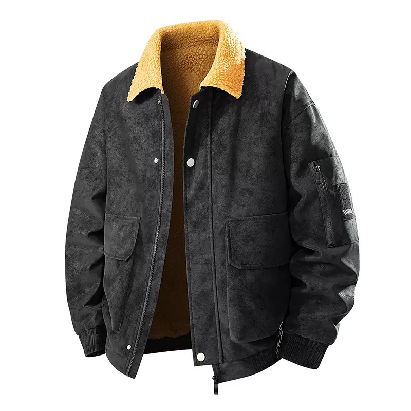 남성용 레트로 두꺼운 따뜻한 PU 재킷 가을 겨울 신상 - Leather Work Jacket Mens 리뷰 및 가격