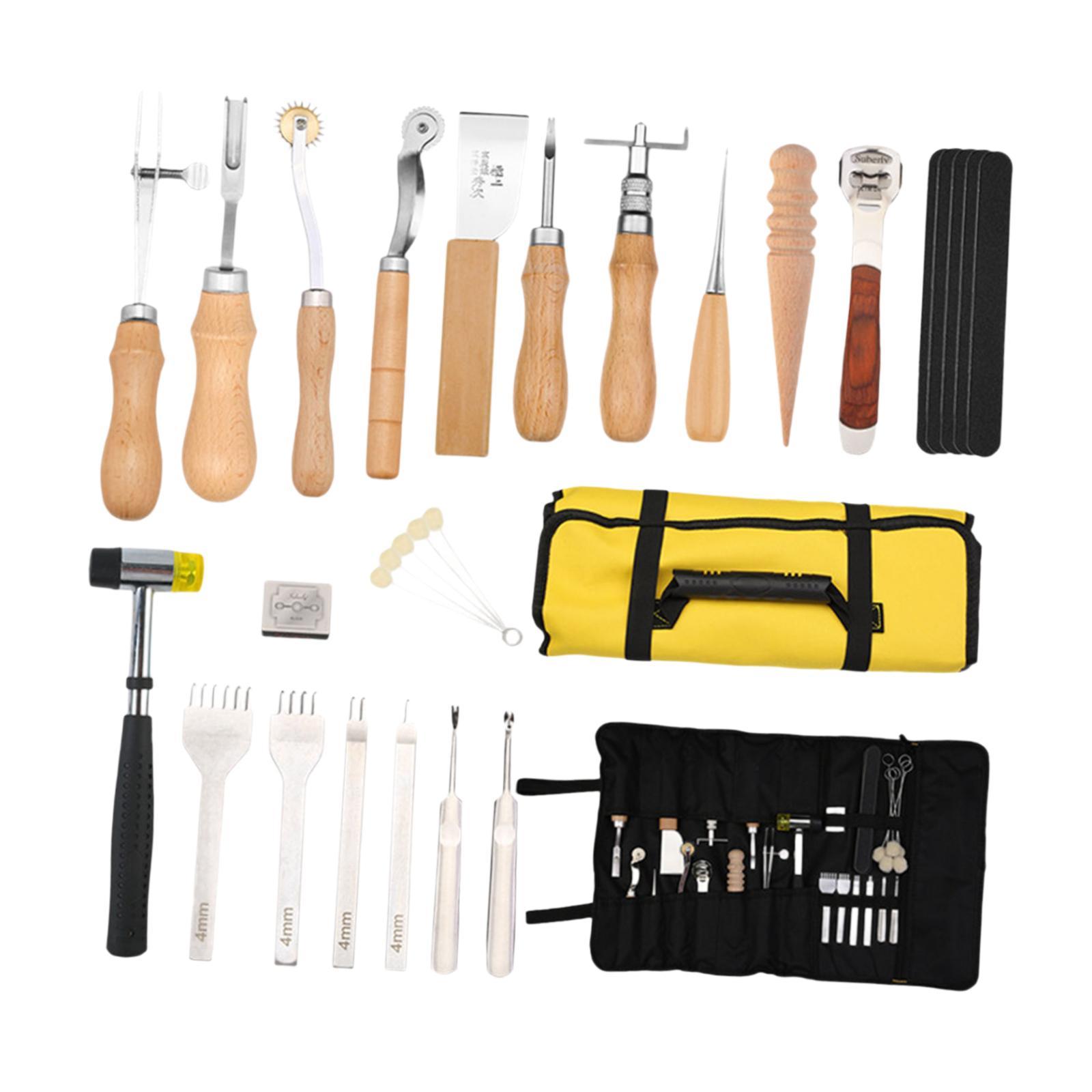 29x PU 가죽 작업 키트 장비 액세서리 PU 가죽  - Leatherwork Beginner Tools 리뷰 및 가격