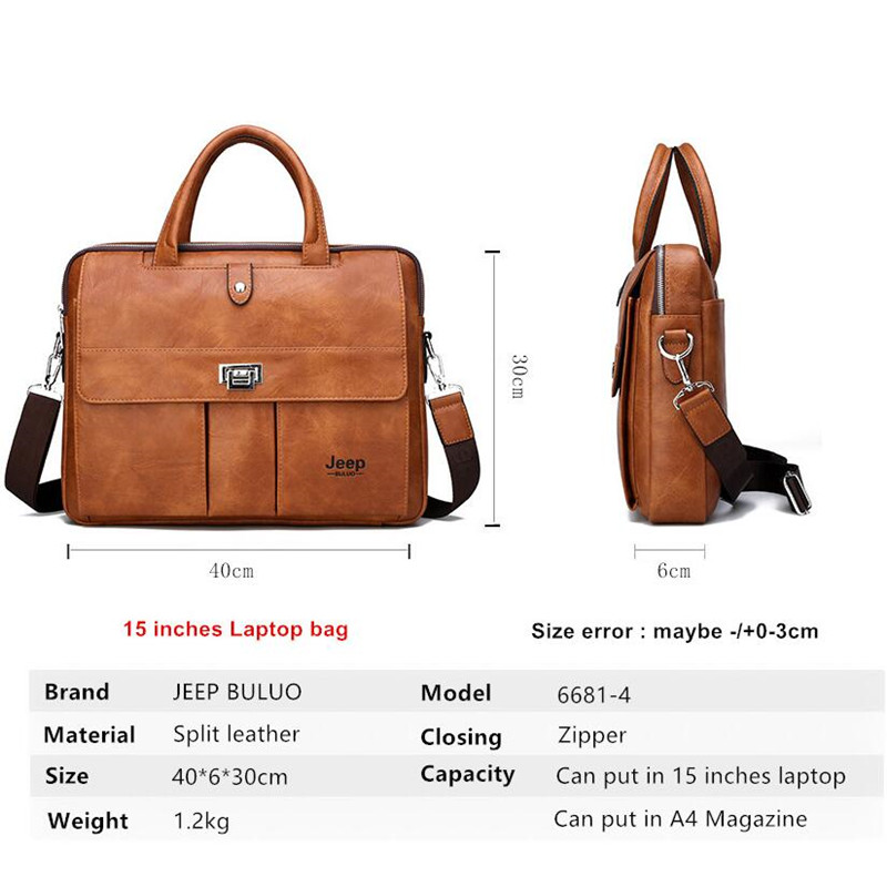 Jeep Buluo 남성용 가죽 서류가방 14인치 노트 - Leather Work Laptop Bag 리뷰 및 가격