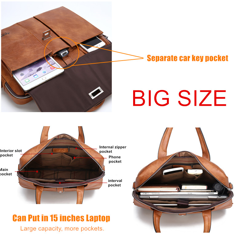 Jeep Buluo 남성용 가죽 서류가방 14인치 노트 - Leather Work Laptop Bag 리뷰 및 가격