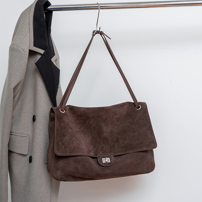 여성용 정품 스웨이드 가죽 숄더백, 조절 가능한 스트랩 - Leather Work Handbags For Women 리뷰 및 가격