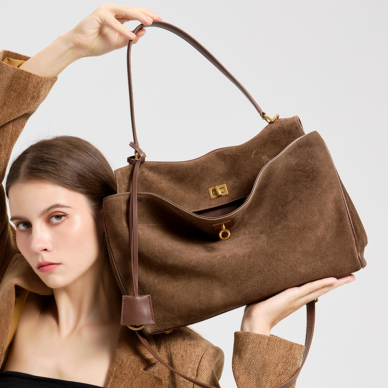 여성용 대용량 천연 가죽 가방 부드러운 스웨이드 스웨이 - Leather Work Handbags For Women 리뷰 및 가격