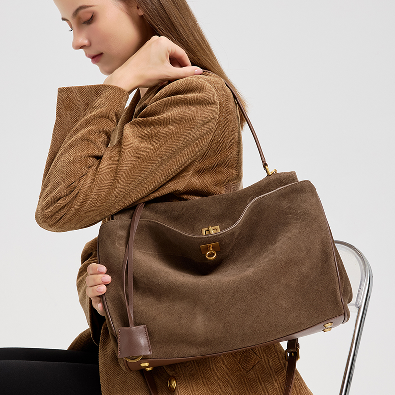 여성용 대용량 천연 가죽 가방 부드러운 스웨이드 스웨이 - Leather Work Handbags For Women 리뷰 및 가격