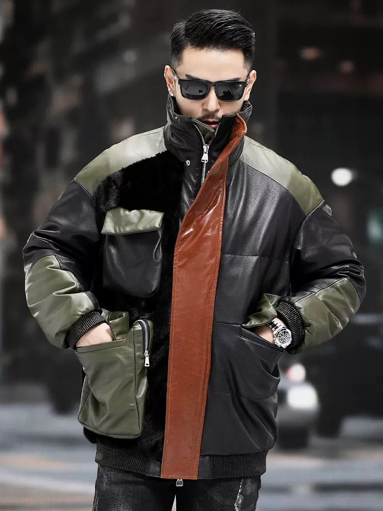 빅 포켓 워크 다운 재킷 남성 겨울 따뜻한 루즈핏 오버 - Leather Work Jacket Mens 리뷰 및 가격