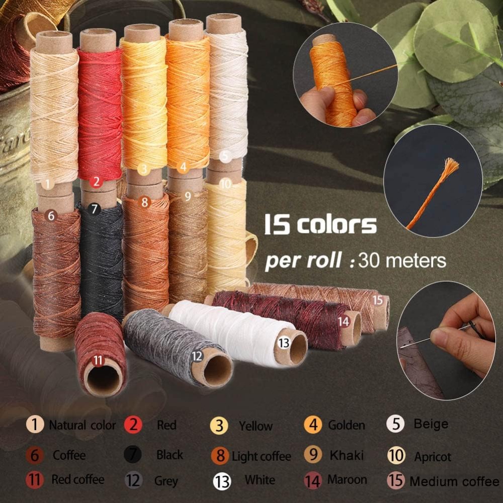 가죽 공예 도구 세트, 초보자 및 성인용 선반코팅 실, - Leatherwork Or Leathercraft 리뷰 및 가격