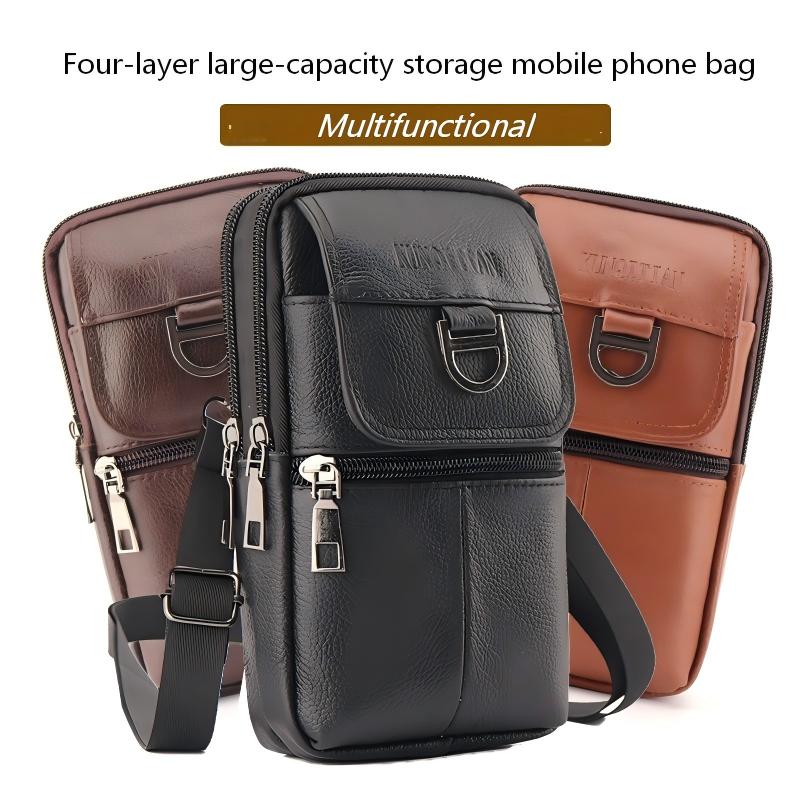 남성용 가죽 허리 가방 - 대용량 휴대폰 벨트 가방 - - Leatherwork Bag 리뷰 및 가격